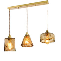 Suspension LED de style japonais en bois et cuivre - Design vintage et réglable | Marco Lucetti Verre 13 / 4W