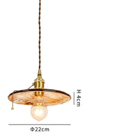Suspension LED de style japonais en bois et cuivre - Design vintage et réglable | Marco Lucetti Verre 6 / 4W