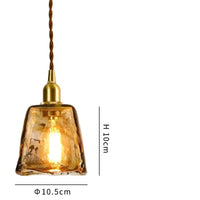 Suspension LED de style japonais en bois et cuivre - Design vintage et réglable | Marco Lucetti Verre 8 / 4W