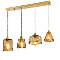 Suspension LED de style japonais en bois et cuivre - Design vintage et réglable | Marco Lucetti Verre 9 / 4W