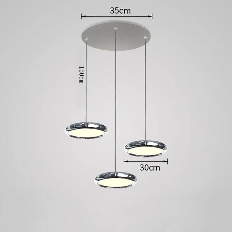 Suspension LED décoratif LED éclairage intérieur moderne | Marco Lucetti Cercle 3 tête / Blanc chaud