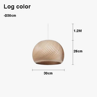 Suspension LED en bois naturel