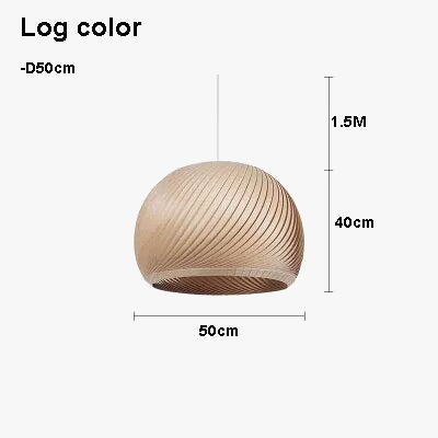 Suspension LED en bois naturel
