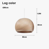 Suspension LED en bois naturel