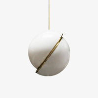 Suspension LED demi-sphère blanche "Lumière Phube" | Marco Lucetti 15cm