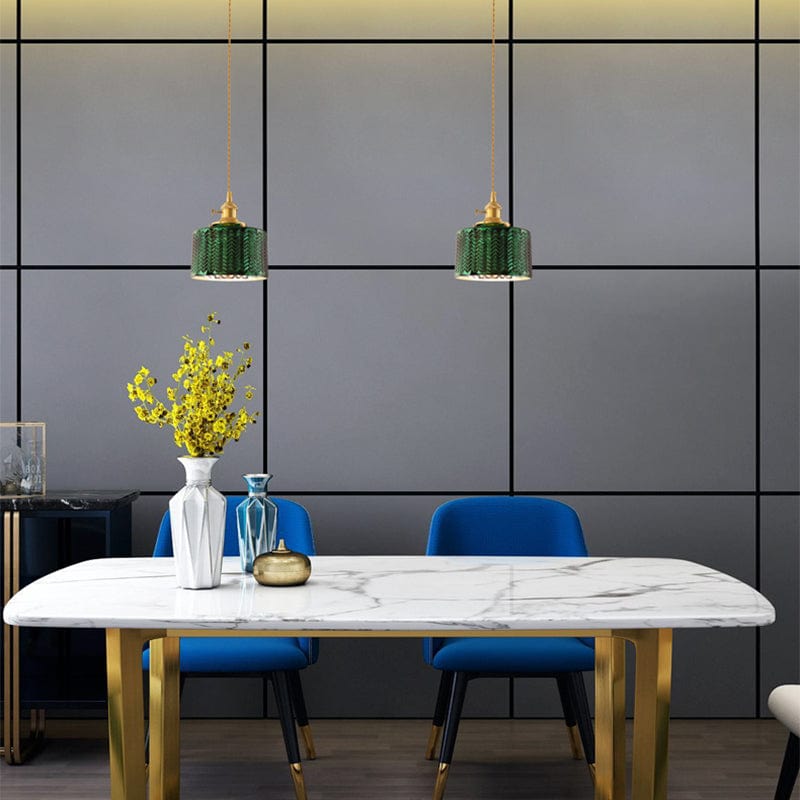 Suspension LED Dena - Édition Vert Doré | Marco Lucetti