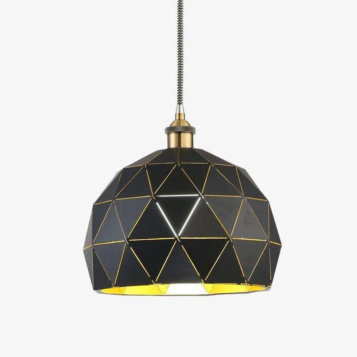 Suspension LED design arrondie avec plaques métal variées | Marco Lucetti Noir et doré