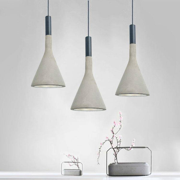 Suspension LED design avec abat-jour conique en ciment | Marco Lucetti
