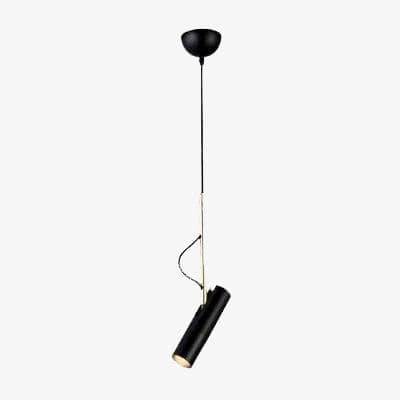 Suspension LED design avec abat-jour cylindrique en métal - Intérieur | Marco Lucetti Noir