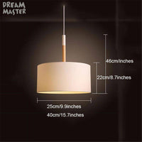 Suspension LED design avec abat-jour en tissu et tige en bois (noir ou blanc) | Marco Lucetti