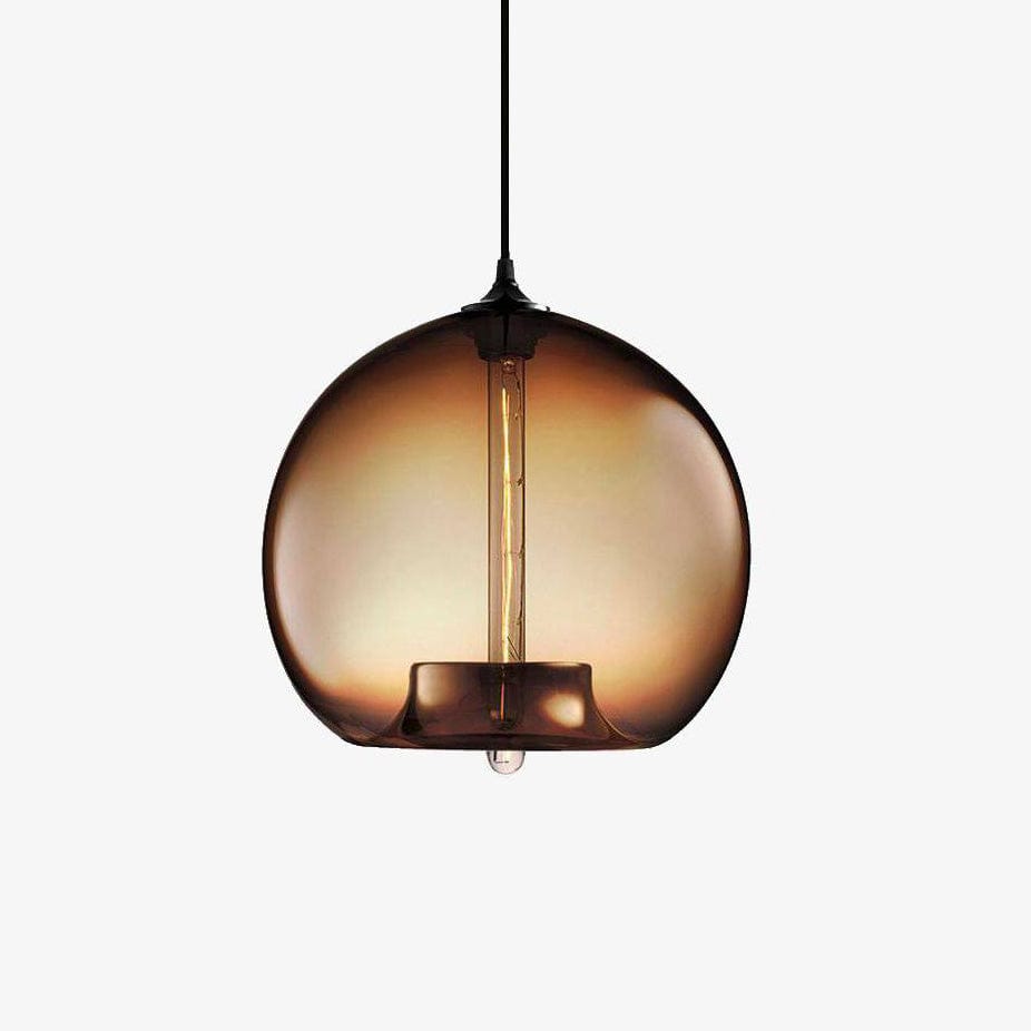 Suspension LED Design avec Boule en Verre Colorée | Marco Lucetti Marron