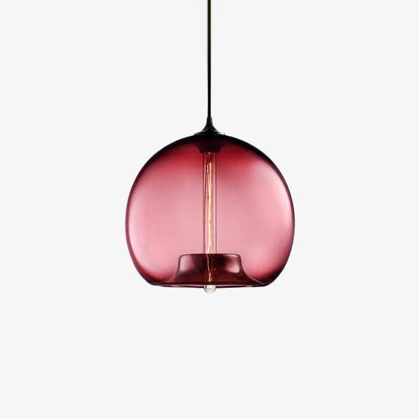 Suspension LED Design avec Boule en Verre Colorée | Marco Lucetti Rouge