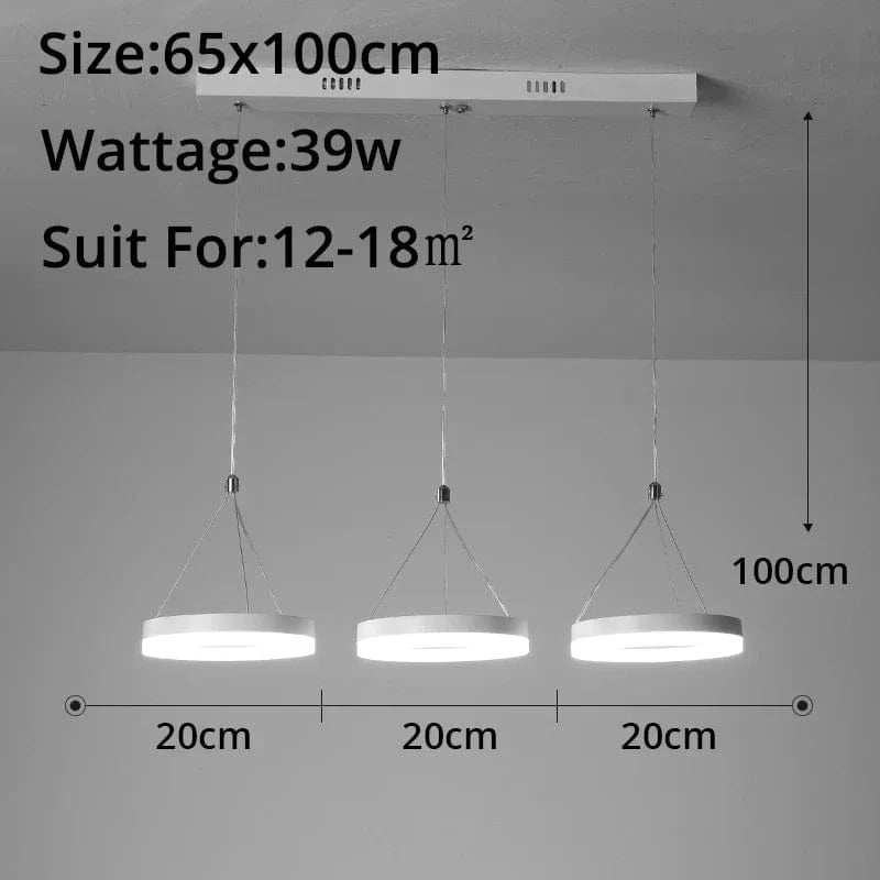 Suspension LED design avec télécommande - Luminaire acrylique Lampara Abajur | Marco Lucetti Blanc 3 têtes / Blanc chaud, pas de télécommande