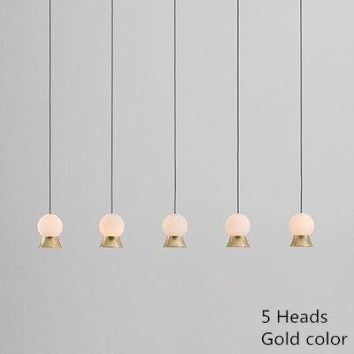 Suspension LED Design : Boule en Verre Dorée | Marco Lucetti 5 lampes - Doré