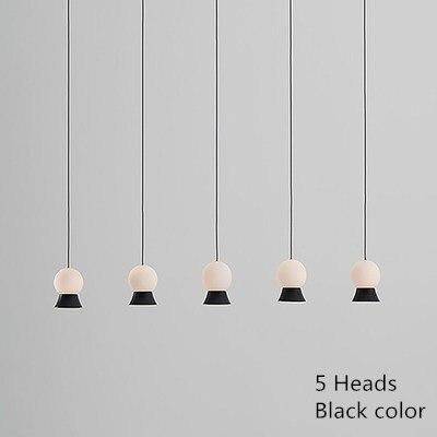 Suspension LED Design : Boule en Verre Dorée | Marco Lucetti 5 lampes - Noir