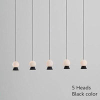 Suspension LED Design : Boule en Verre Dorée | Marco Lucetti 5 lampes - Noir