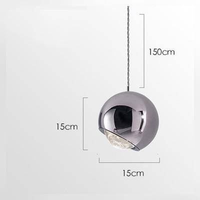 Suspension LED design "Boule Lasha" | Marco Lucetti 15cm - chromé