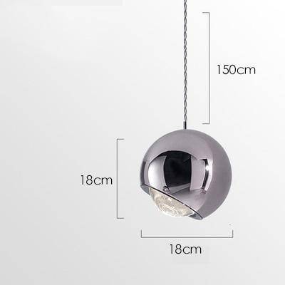 Suspension LED design "Boule Lasha" | Marco Lucetti 18cm - chromé