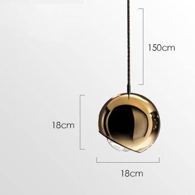 Suspension LED design "Boule Lasha" | Marco Lucetti 18cm - doré