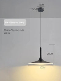 Suspension LED design conique noir | Marco Lucetti Lumière blanche