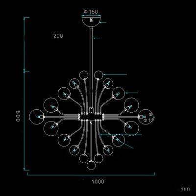 Suspension LED design "Crystal Ball" | Marco Lucetti 100 x 80cm / Froide