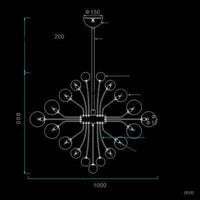 Suspension LED design "Crystal Ball" | Marco Lucetti 100 x 80cm / Froide