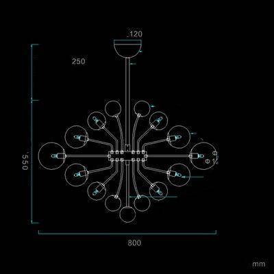 Suspension LED design "Crystal Ball" | Marco Lucetti 80 x 55cm / Froide