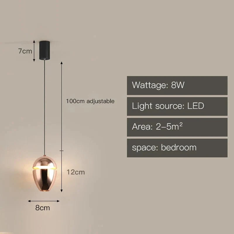 Suspension LED Design Cuivrée | Marco Lucetti 4 / Lumière chaude