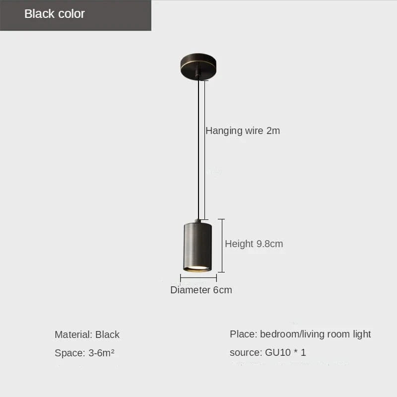 Suspension LED design cylindrique - Collection Éclat Moderne | Marco Lucetti Noir-D6X9.8CM