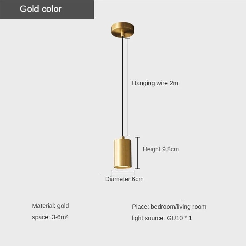 Suspension LED design cylindrique - Collection Éclat Moderne | Marco Lucetti Or-D6X9.8CM