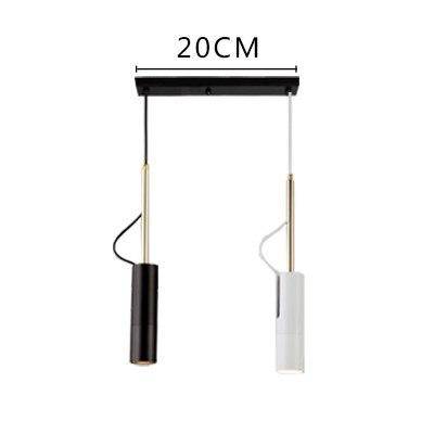 Suspension LED design cylindrique en métal "Hang" | Marco Lucetti Noir et blanc / C