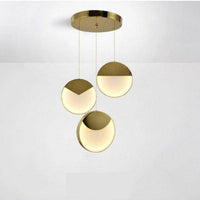 Suspension LED design : disque doré aux bords épais | Marco Lucetti