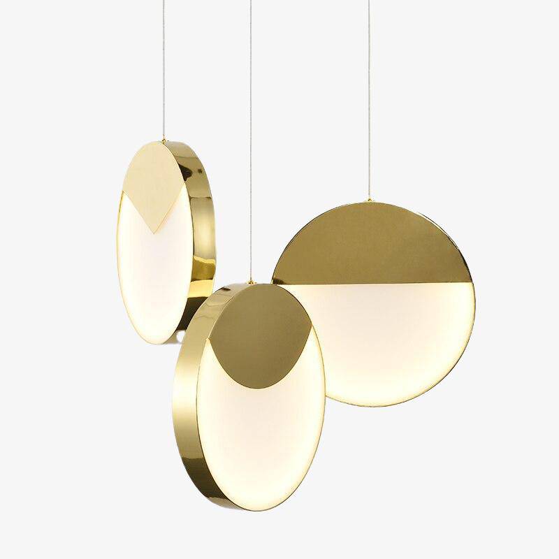 Suspension LED design : disque doré aux bords épais | Marco Lucetti D