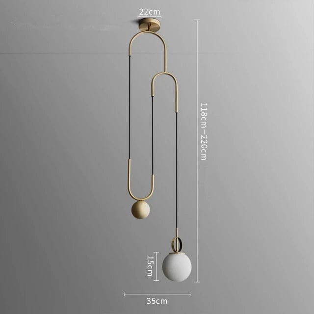 Suspension LED design doré Shadow | Marco Lucetti