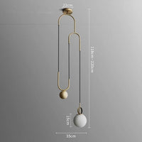 Suspension LED design doré Shadow | Marco Lucetti