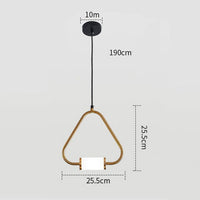 Suspension LED design dorée "Nyla" | Marco Lucetti Triangle