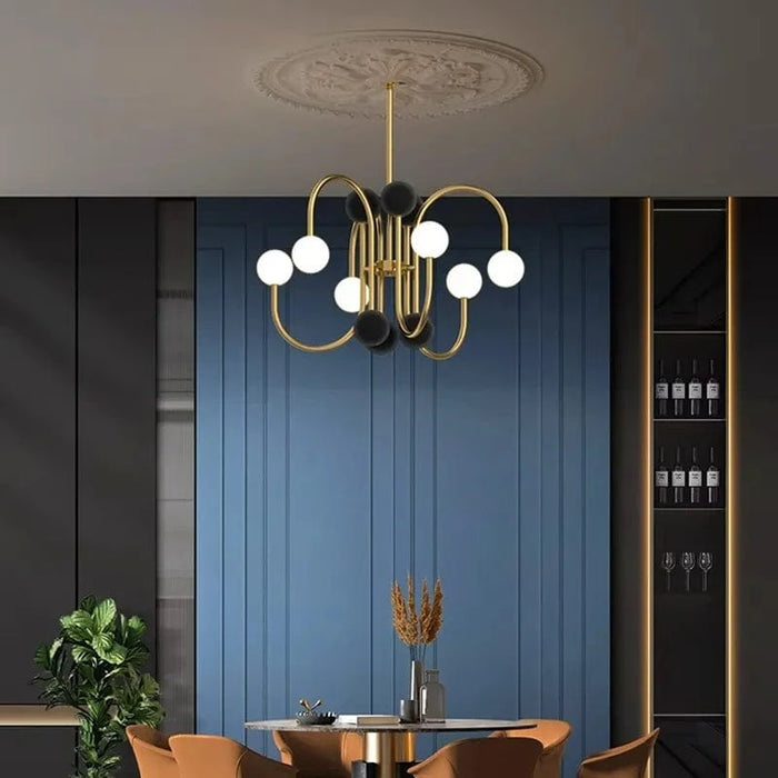 Suspension LED Design Dorée Ultra Moderne | Marco Lucetti 10 têtes / Brun / APP avec RC à intensité variable