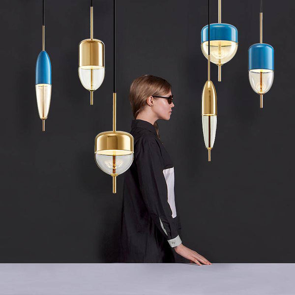 Suspension LED Design Élégante - Bleue ou Dorée | Marco Lucetti