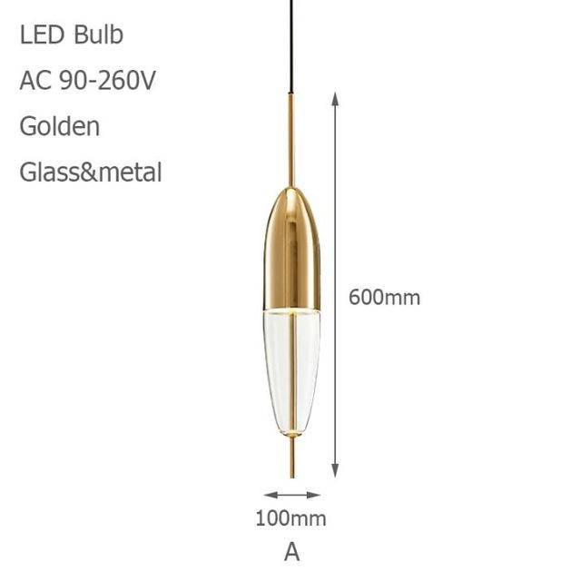 Suspension LED Design Élégante - Bleue ou Dorée | Marco Lucetti A - Doré