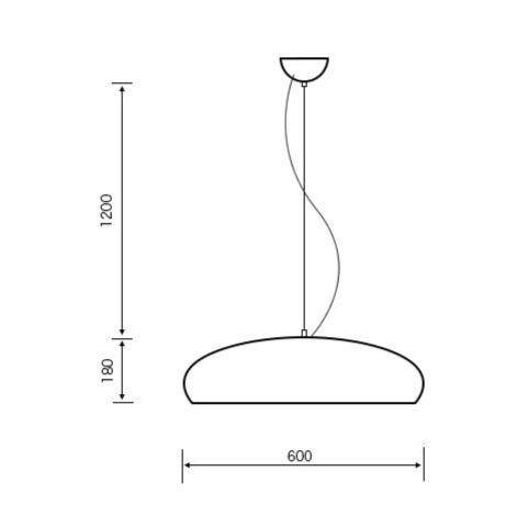 Suspension LED design en aluminium boule ovale | Marco Lucetti