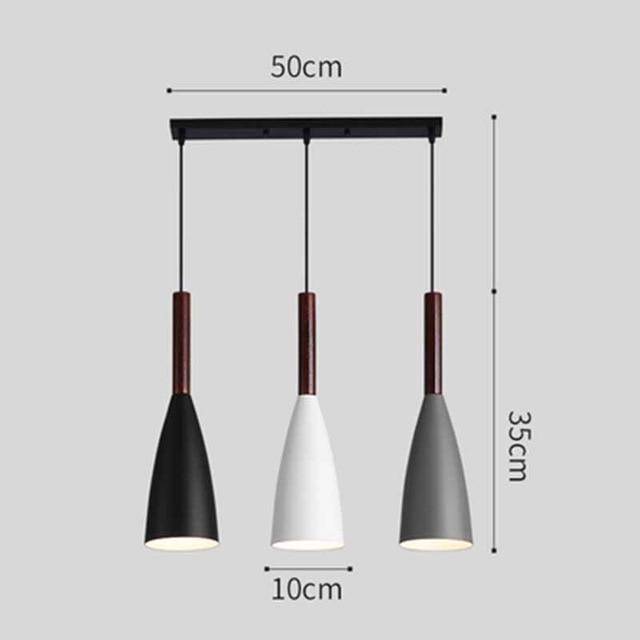 Suspension LED design en aluminium | Marco Lucetti 3 lampes colorés - Socle long