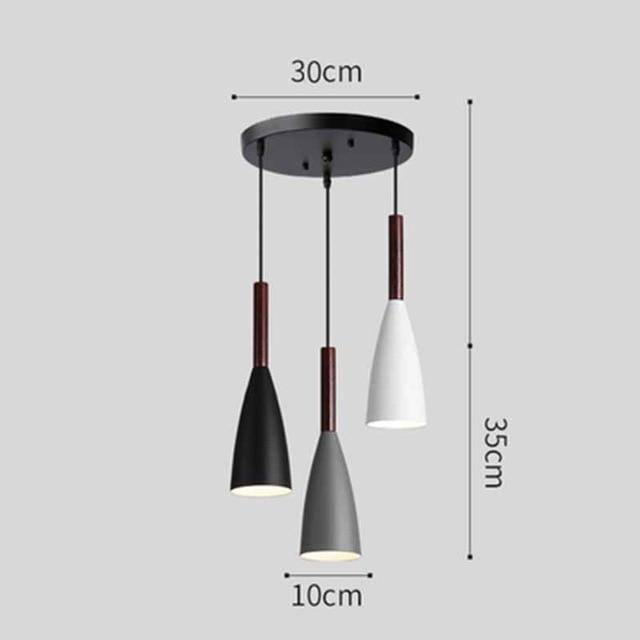 Suspension LED design en aluminium | Marco Lucetti 3 lampes colorés - Socle rond