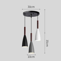 Suspension LED design en aluminium | Marco Lucetti 3 lampes colorés - Socle rond