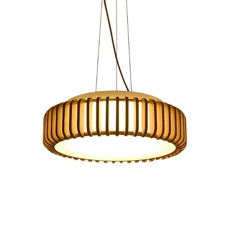 Suspension LED design en bois avec disque d'abat-jour Hang | Marco Lucetti