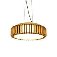 Suspension LED design en bois avec disque d'abat-jour Hang | Marco Lucetti