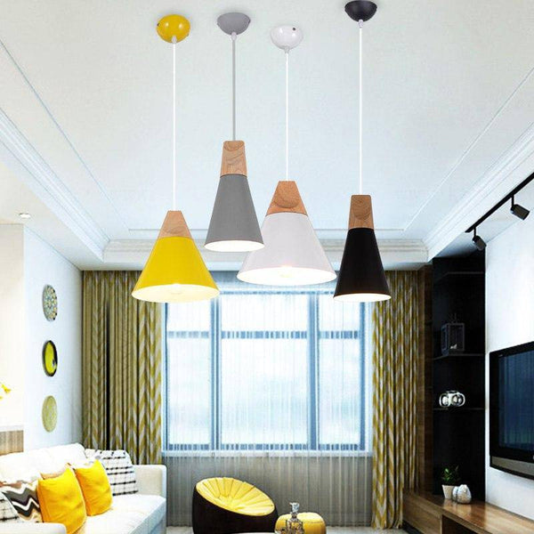 Suspension LED design en bois et aluminium - cône | Marco Lucetti