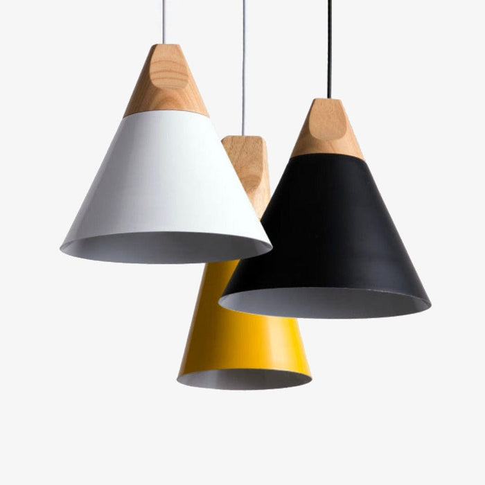 Suspension LED design en bois et aluminium - cône | Marco Lucetti