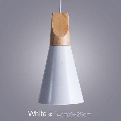 Suspension LED design en bois et aluminium - cône | Marco Lucetti Blanc - 14cm / Blanc