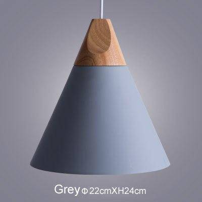 Suspension LED design en bois et aluminium - cône | Marco Lucetti Gris - 22cm / Blanc