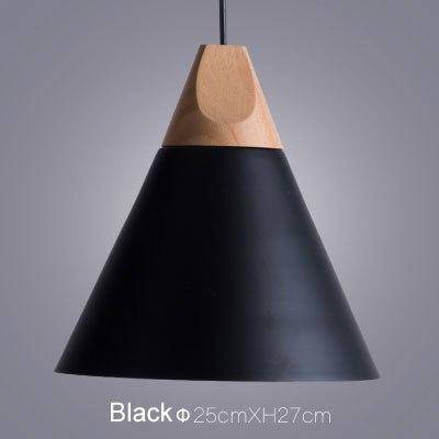 Suspension LED design en bois et aluminium - cône | Marco Lucetti Noir - 25cm / Blanc